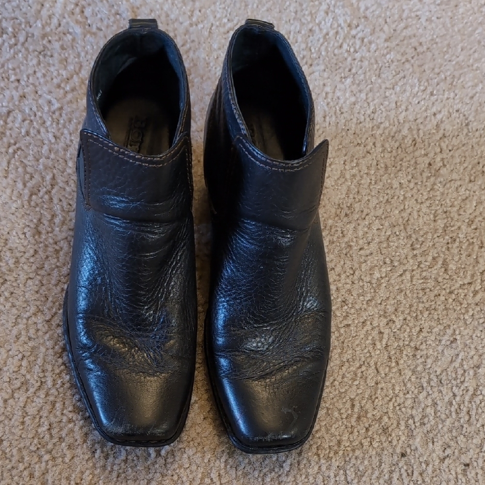 Women's Black Leather Ankle Boots